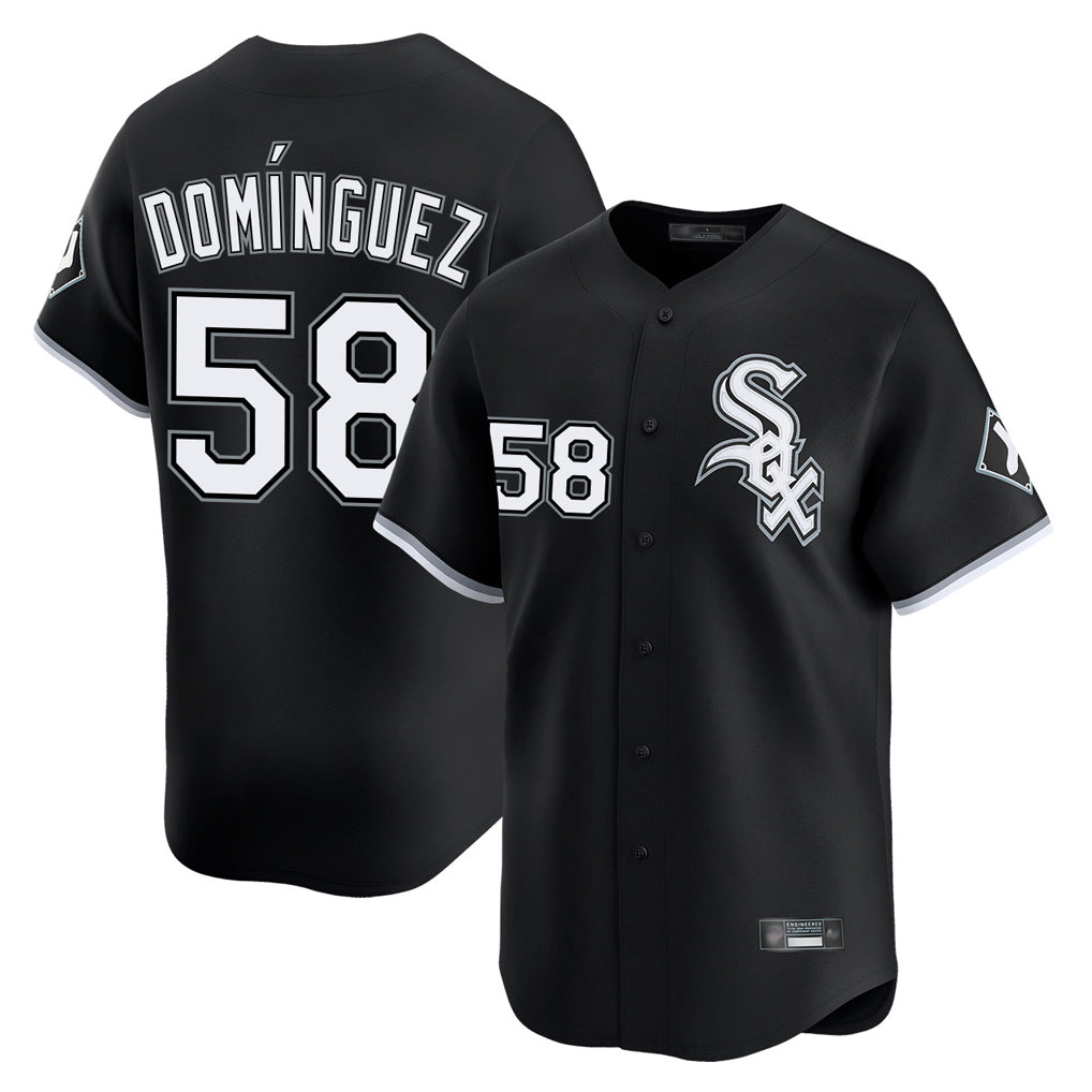 Chicago White Sox #58 Seranthony Dominguez Player Black Fedasgoge Limited Home Stitched Jerseys