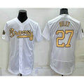 Atlanta Braves #27 Austin Riley White FOULKSSHOP 2022 All Star Stitched Flex Base Jersey