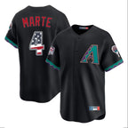 Arizona Diamondbacks #4 Ketel Marte Player Black Fedasgoge USA 250 Fourth of July Home Game Stitched Jerseys