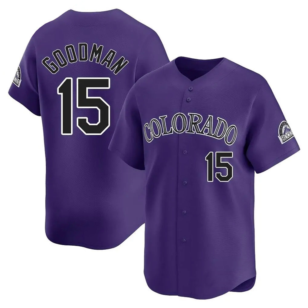 Colorado Rockies #15 Hunter Goodman Player Purple Fedasgoge Limited Home Stitched Jerseys