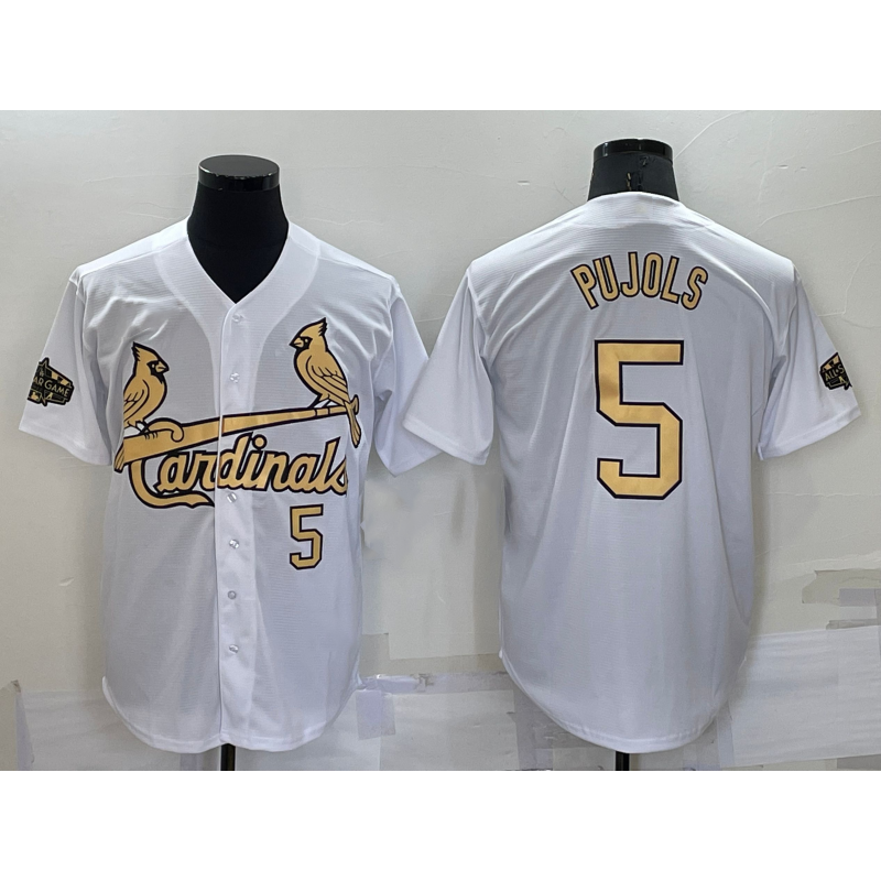 St. Louis Cardinals #5 Albert Pujols Number White Fedasgoge 2022 All Star Stitched Cool Base Jersey