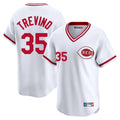 Cincinnati Reds #35 Jose Trevino Player White Fedasgoge Cooperstown Collection Limited T-shirt Home Stitched Jerseys