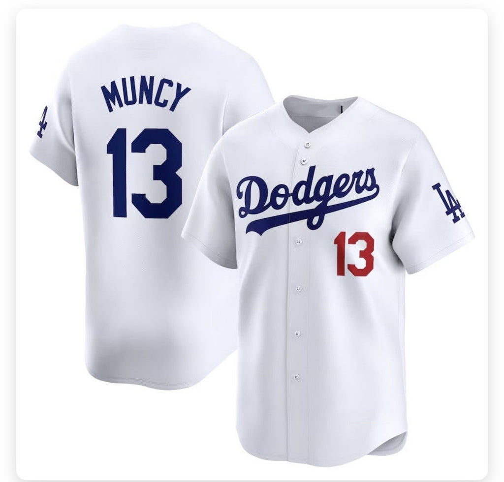Los Angeles Dodgers #13 Max Muncy White Fedasgoge Stitched Cool Base Jersey