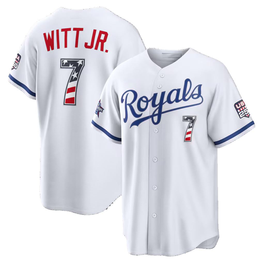 Kansas City Royals #7 Bobby Witt Jr. 2026 All-Star Edition Stars & Stripes White Fedasgoge Stadium Jersey