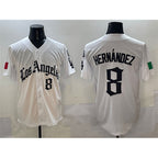 Los Angeles Dodgers #8 Enrique Hernandez White Fedasgoge Mexico 2025 LA Gothic Style With Fernando Patch Vapor Premier Limited Stitched Jersey