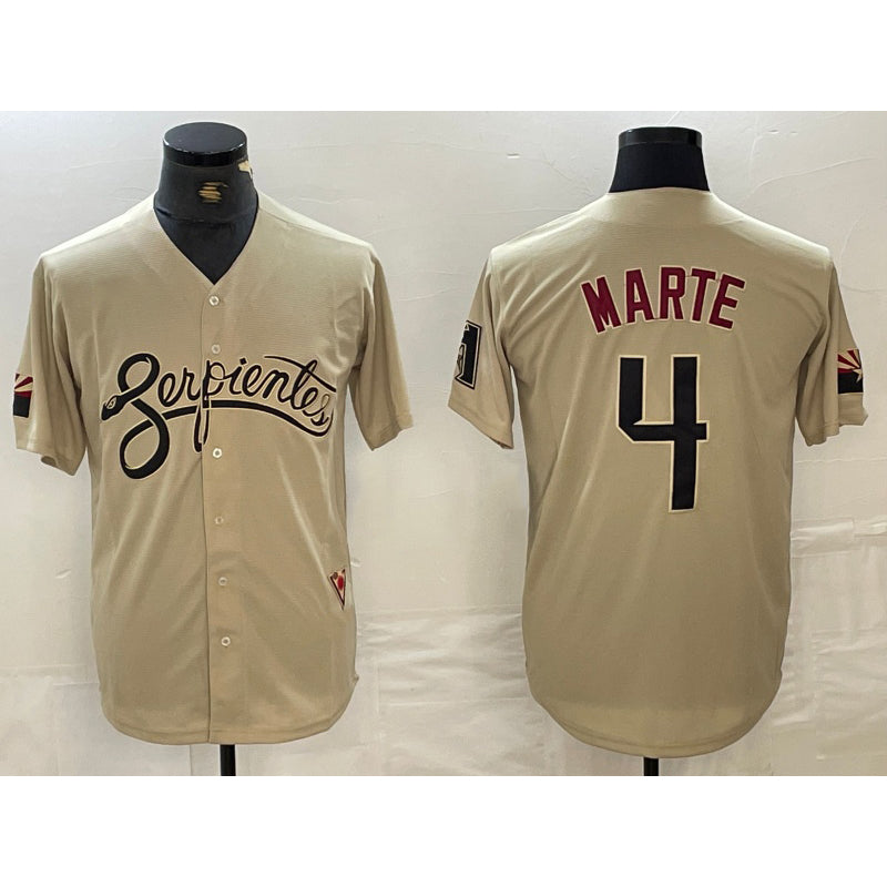 Arizona Diamondback #4 Ketel Marte 2021 Gold Fedasgoge City Connect Cool Base Stitched Jersey