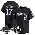 Los Angeles Dodgers #17 Shohei Ohtani Black Fedasgoge Mexico 2025 LA Gothic Style With Vin And 2024 World Series Champions Patch Vapor Premier Limited Stitched Jersey