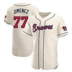 Atlanta Braves #77 Joe Jimenez Player Cream Fedasgoge Limited Elite Home Game Stitched Jerseys