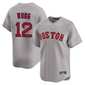 Boston Red Sox #12 Connor Wong Player Gray Fedasgoge Road Limited Home Game Stitched Jerseys1