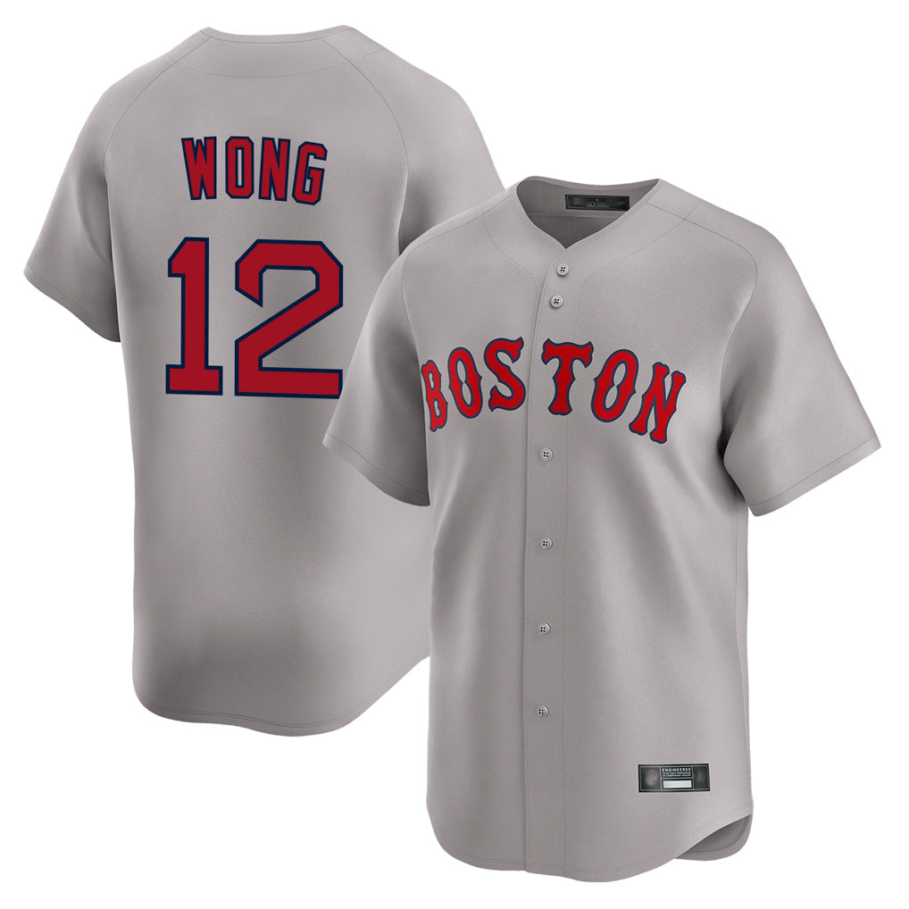 Boston Red Sox #12 Connor Wong Player Gray Fedasgoge Road Limited Home Game Stitched Jerseys1