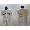 New York Yankees #99 Aaron Judge White Fedasgoge Pinstripe Without Name Fashion Cool Base Jersey 2