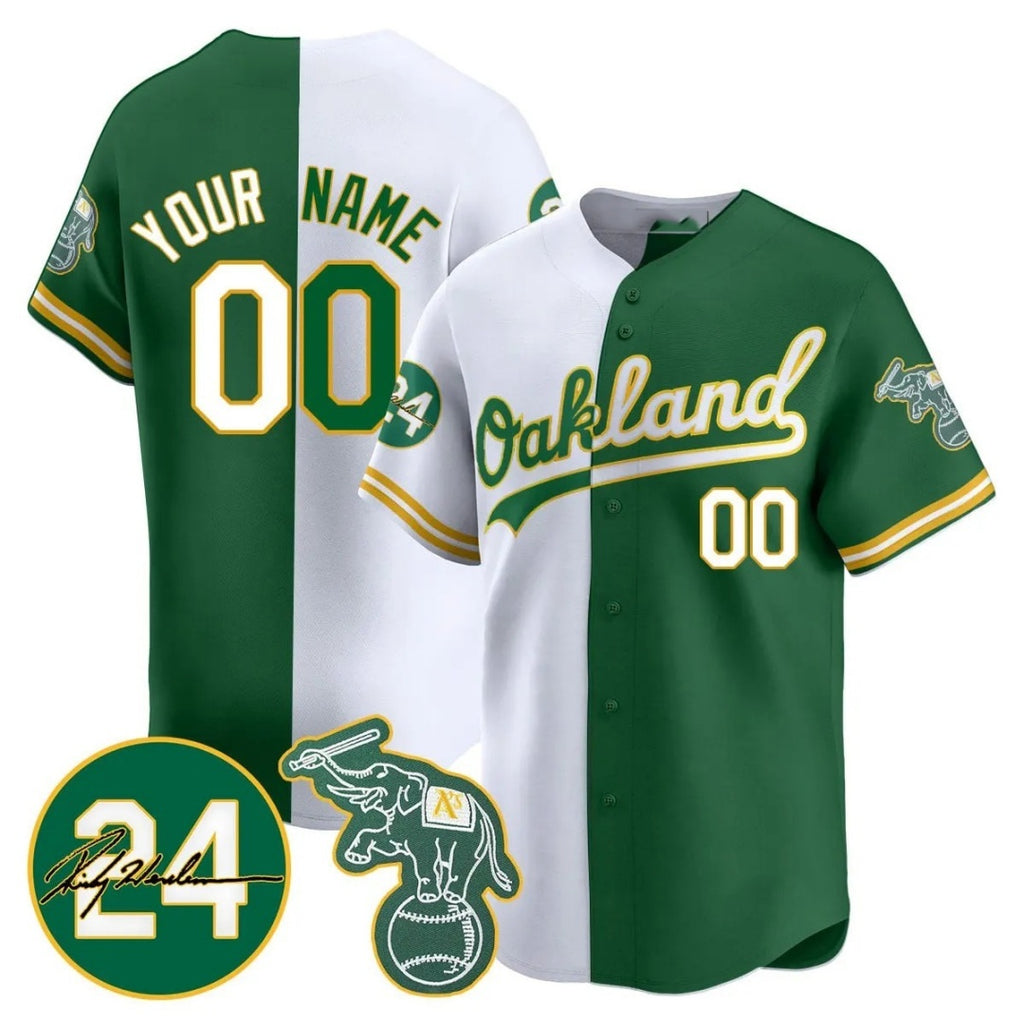 Custom Oakland Athletics White Green Fedasgoge Jersey - Personalized