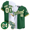 Custom Oakland Athletics White Green Fedasgoge Jersey - Personalized