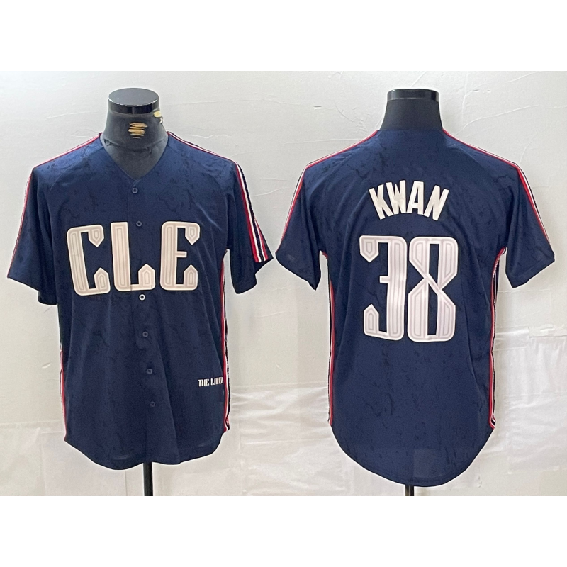 Cleveland Guardians #38 Steven Kwan Navy Fedasgoge 2024 City Connect Limited Stitched Jersey