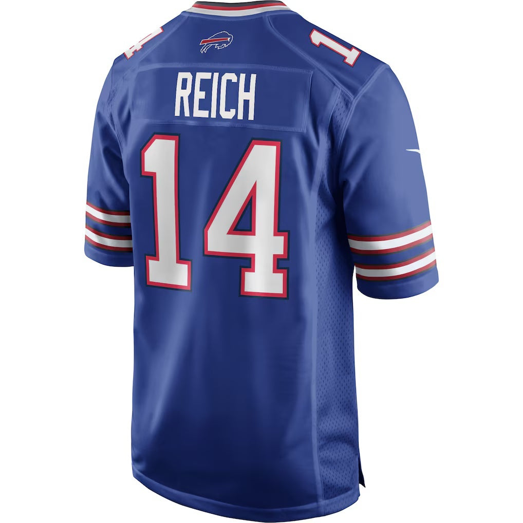 B.Bills #14 Frank Reich Royal Fedasgoge Game Retired Player Jersey