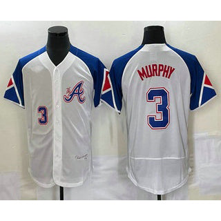 Atlanta Braves #3 Dale Murphy Number White Fedasgoge 2023 City Connect Flex Base Stitched Jersey 3