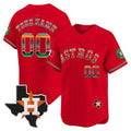 Custom Houston Astros Mexico Texas Patch Vapor Premier Limited Jersey ¨CRed Fedasgoge
