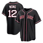 Boston Red Sox #12 Connor Wong Player Black Fedasgoge Out Home Game Stitched Jerseys