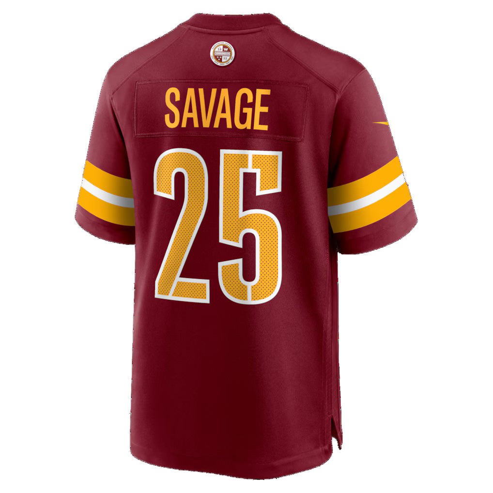 W.Commanders #25 Darnell Savage Burgundy Fedasgoge Team Game Jersey