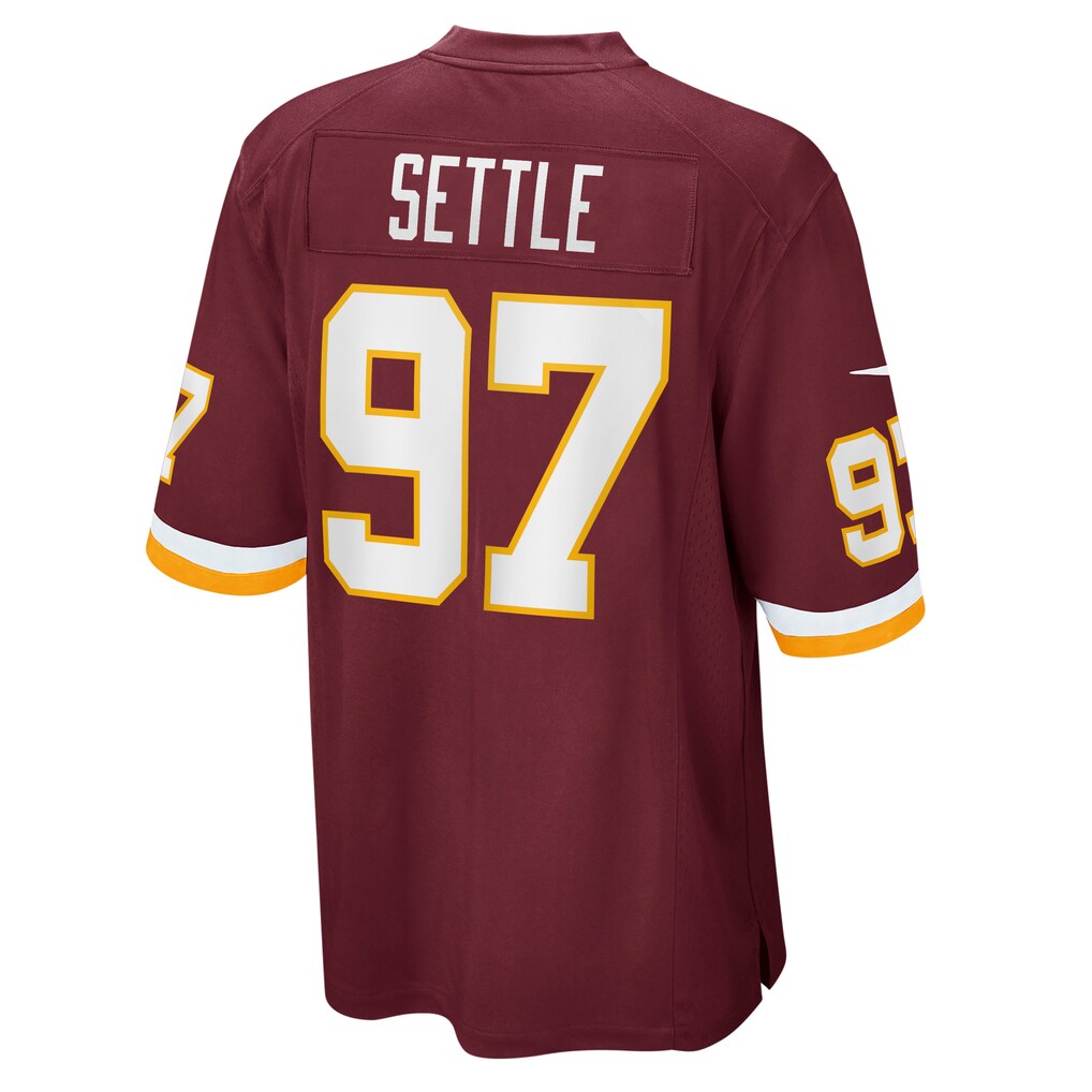 W.Football Team #97 Tim Settle Burgundy Fedasgoge Game Player Jersey