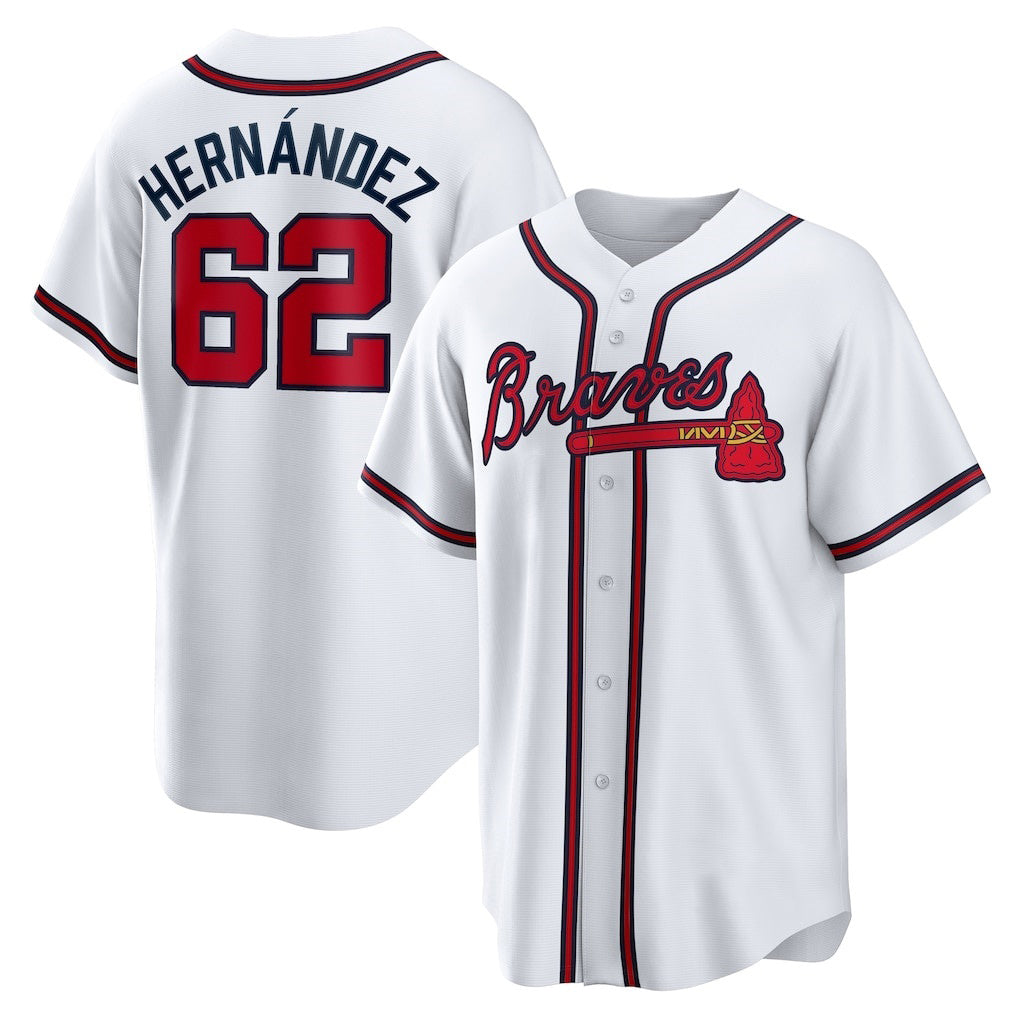 Atlanta Braves #62 Daysbel Hernandez White Fedasgoge Home Replica Jersey