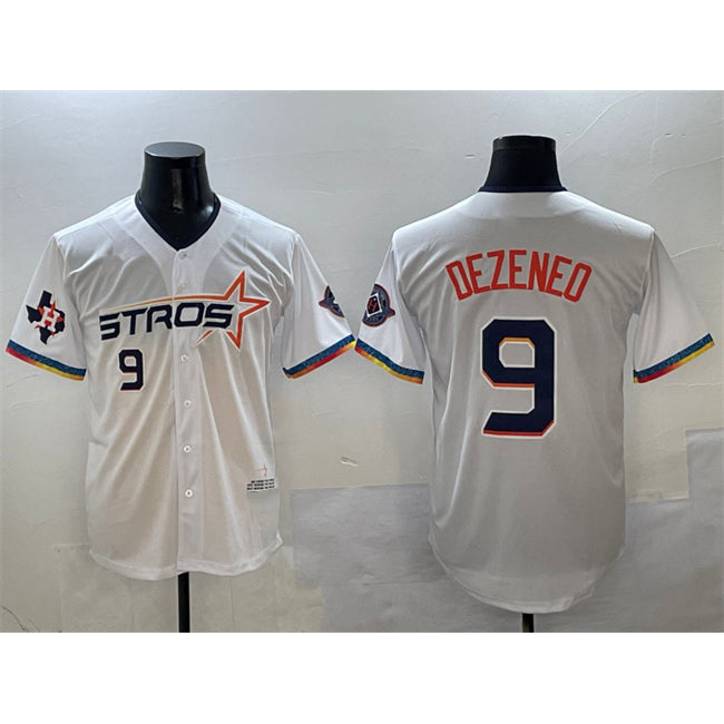 Houston Astros #9 Zach Dezenzo White Fedasgoge 2025 City Connect With Texas Patch Limited Stitched Jersey