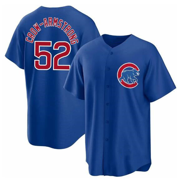 Chicago Cubs #52 Pete Crow-Armstrong Blue Fedasgoge 2024 Cool Base Stitched Jersey