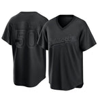 Los Angeles Dodgers #50 Mookie Betts Player Black Fedasgoge Pitch Fashion T-shirt Stitched Jerseys