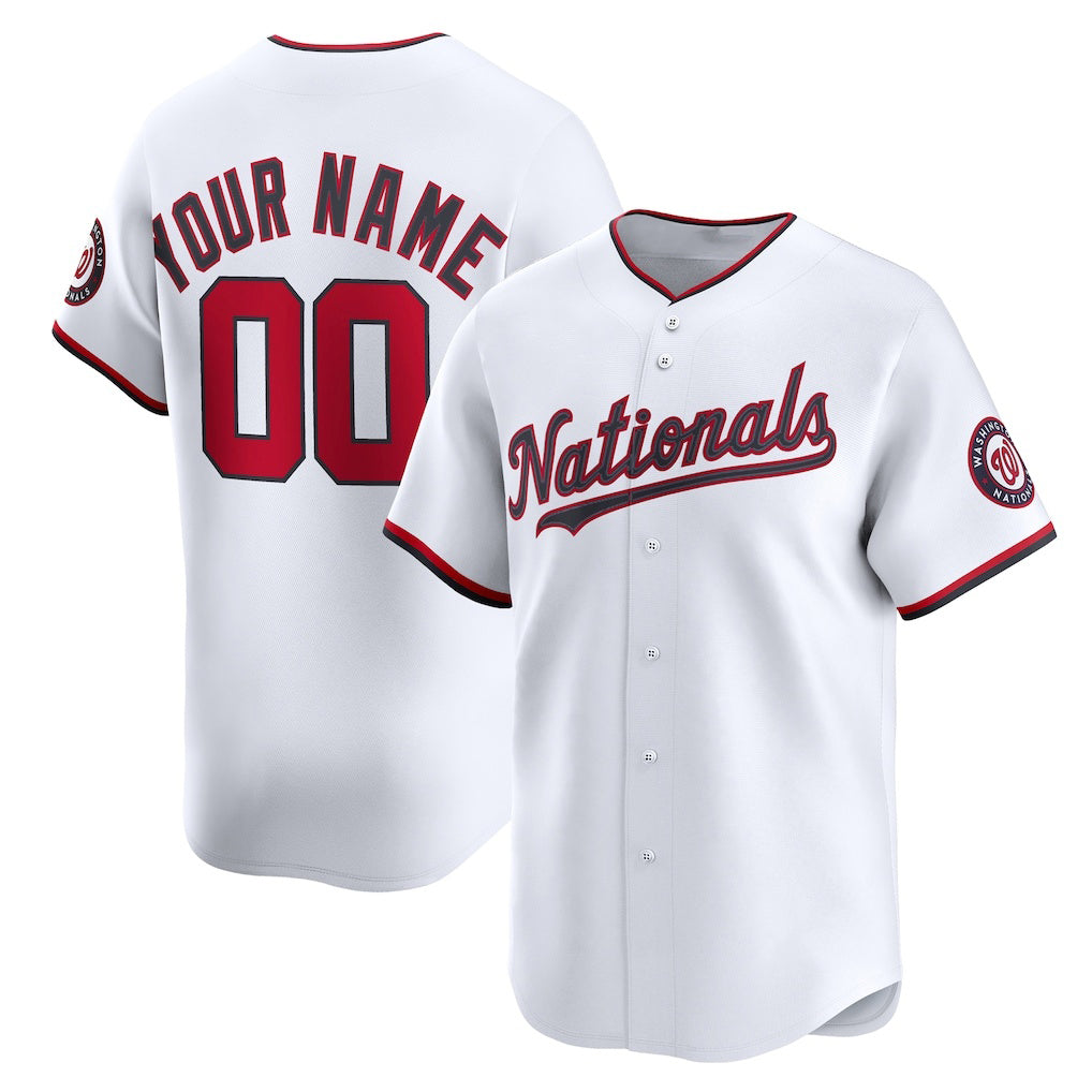 Custom Washington Nationals White Fedasgoge Home Limited Jersey