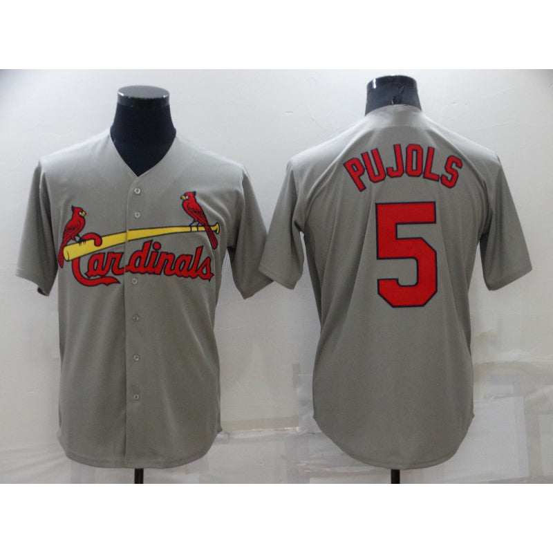 St. Louis Cardinals #5 Albert Pujols Grey Fedasgoge Stitched Cool Base Jersey