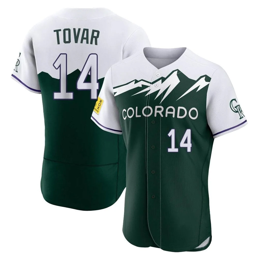 Colorado Rockies #14 Ezequiel Tovar Player Green Fedasgoge City Connect Limited Elite Home Stitched Jerseys