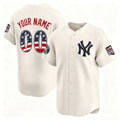 Custom New York Yankees Cream Fedasgoge USA 250 Fourth of July Limited Stitched Jersey