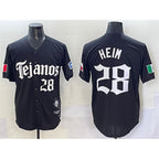 Texas Rangers #28 Jonah Heim Black Fedasgoge Gothic Mexico 2025 Vapor Premier Limited Stitched Jersey