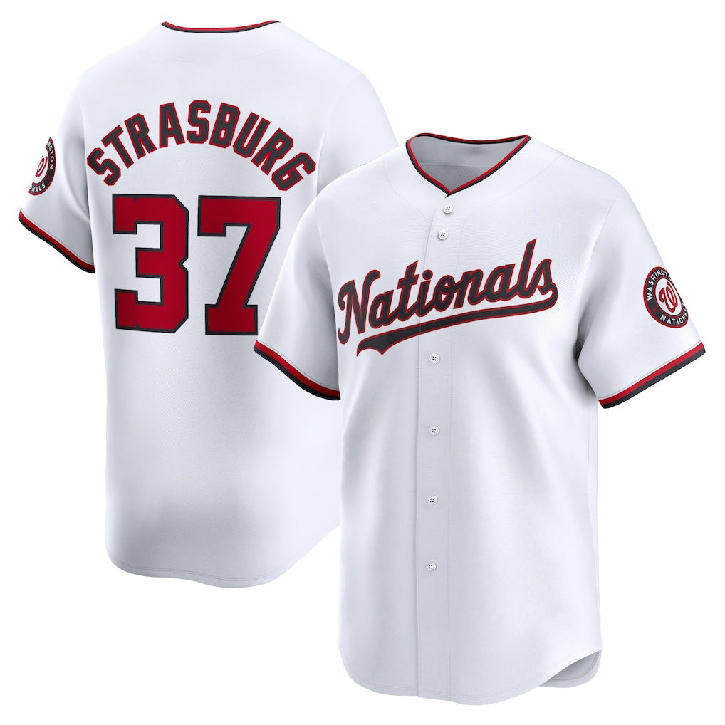 Washington Nationals #37 Stephen Strasburg White Fedasgoge Home Limited Player Jersey