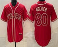 Texas Rangers #80 Kumar Rocker Red Fedasgoge 2026 City Connect Stadium Jersey