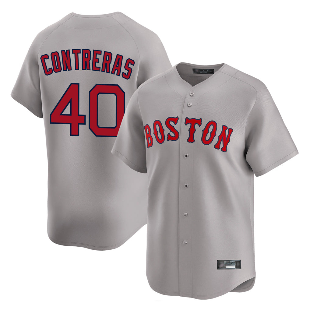 Boston Red Sox #40 Willson Contreras Player Gray Fedasgoge Road Limited Home Game Stitched Jerseys1