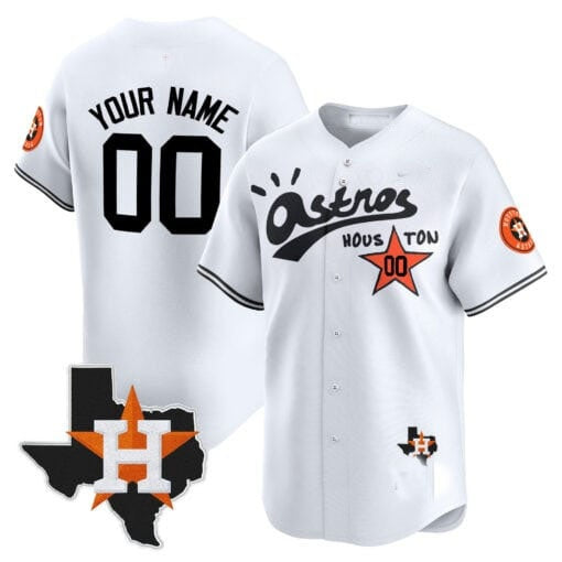 Custom Houston Astros Cactus Jack Style Vapor Premier Limited Jersey ¨C White Fedasgoge