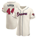 Atlanta Braves #44 Hank Aaron Player Cream Fedasgoge Limited Elite Home Game Stitched Jerseys
