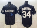 Los Angeles Dodgers #34 Fernando Valenzuela Black Fedasgoge 2025 World Series Champions Patch 'Gothic Edition' Vapor Premier Limited Stitched Jersey