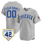 Custom Chicago Cubs 2024 Jackie Robinson Patch Vapor Premier Limited Jersey V2 ¨C Gray Fedasgoge