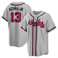 Atlanta Braves #13 Ronald Acuna Jr. Gray FOULKSSHOP Road Replica Player Name Jersey