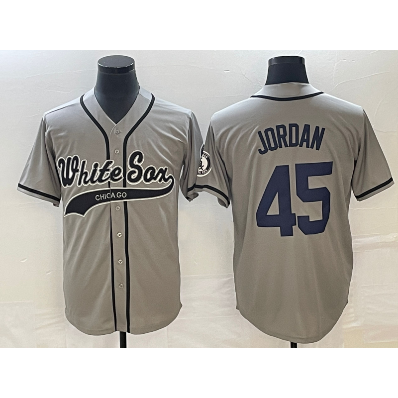 Chicago White Sox #45 Michael Jordan Grey Fedasgoge Cool Base Stitched Jersey