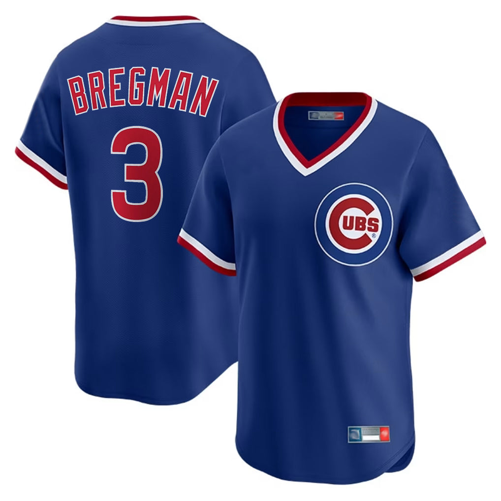 Chicago Cubs #3 Alex Bregman Player Royal Fedasgoge T-shirt Cooperstown Collection Limited Stitched Jerseys