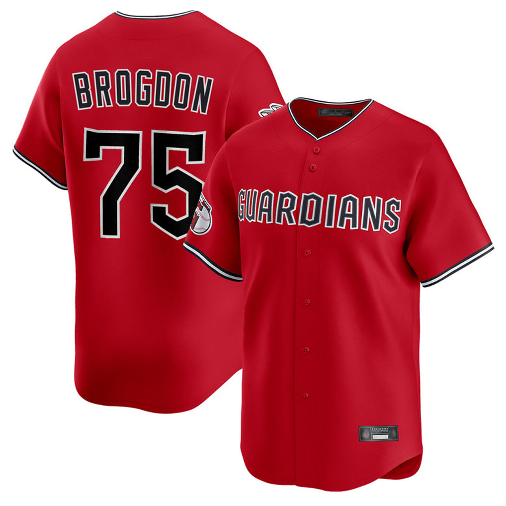 Cleveland Guardians #75 Connor Brogdon Player Red Fedasgoge Limited Home Stitched Jerseys