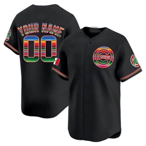 Custom Chicago Cubs Mexico Vapor Premier Limited Jersey ¨C Black Fedasgoge