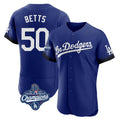Los Angeles Dodgers #50 Mookie Betts Player Royal Fedasgoge World Series Meet City Connect Elite Home Stitched Jerseys