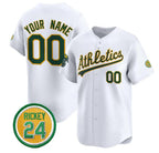 Custom Oakland Athletics Active Player White Fedasgoge Rickey Henderson Patch Vapor Premier Limited Stitched Jersey