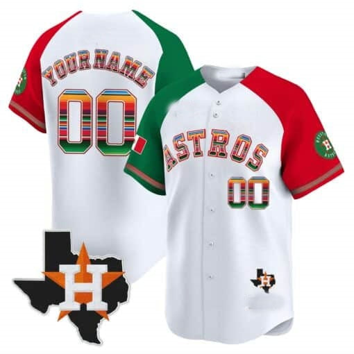 Custom Houston Astros Mexico Texas White Fedasgoge Patch Vapor Premier Limited Jersey ¨C Alternate