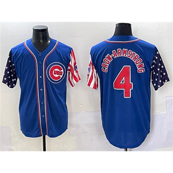Chicago Cubs #4 Pete Crow-Armstrong Royal Fedasgoge 2025 Independence Day Vapor Premier Limited Stitched Jersey