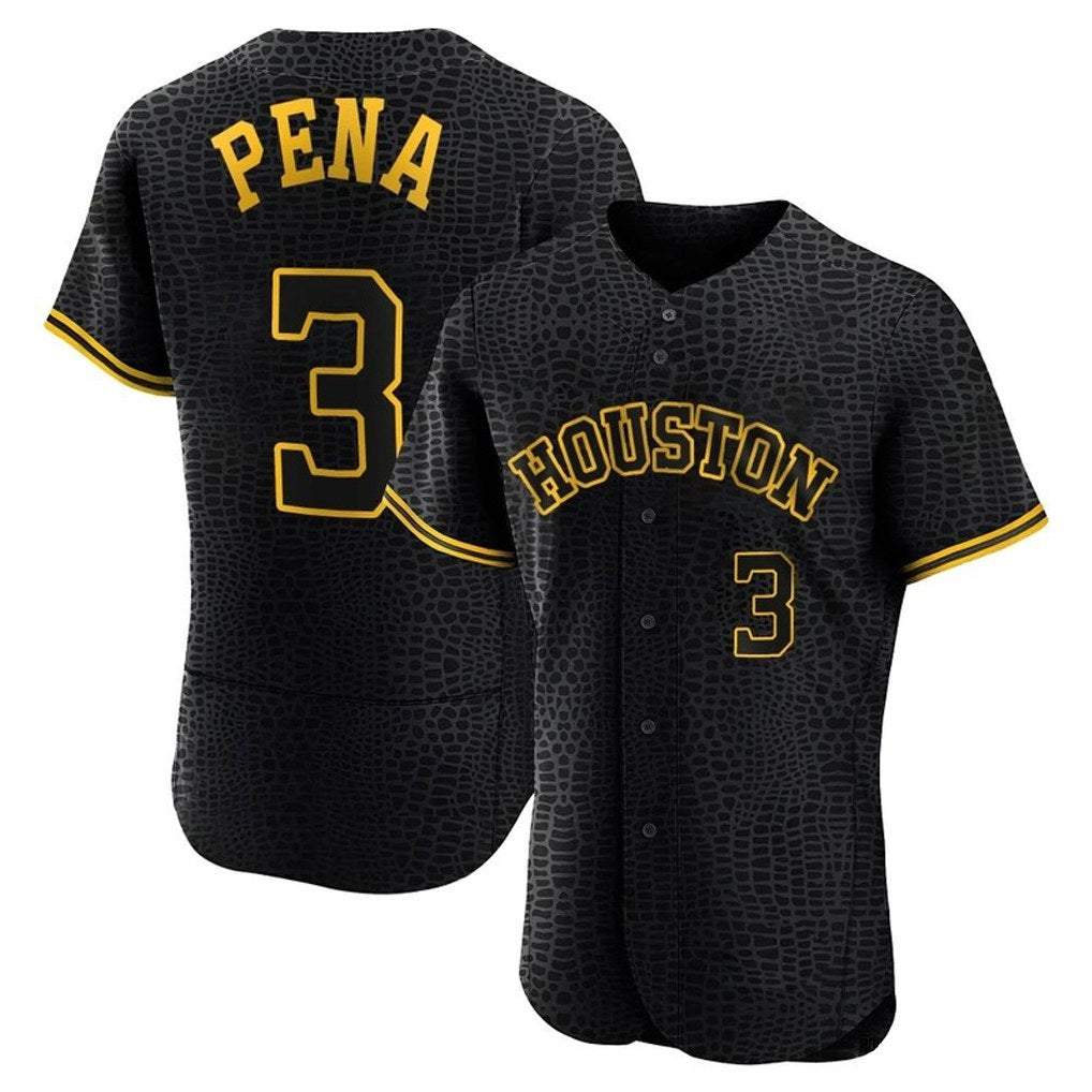 Houston Astros #3 Jeremy Pena Player Black Fedasgoge Snake Skin City Limited Elite Home Stitched Jerseys